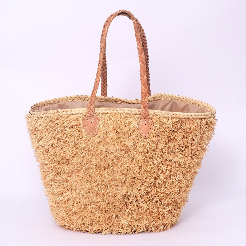 Handwoven Straw Basket Bag - Ref: 77